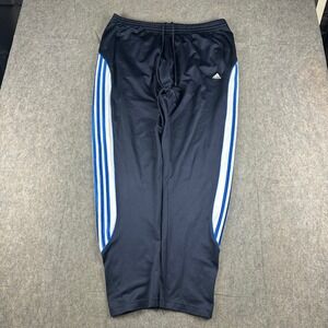Adidas Mens Track Pants Joggers Athletic Side Stripes Size XL Navy Blue Logo Y2K